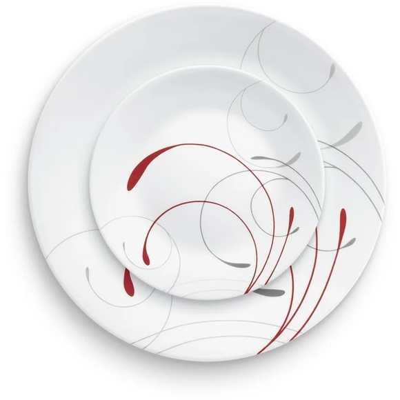New Corelle® Splendor, White and Red, 12 Piece, Dinnerware Set - Picture 4 of 9